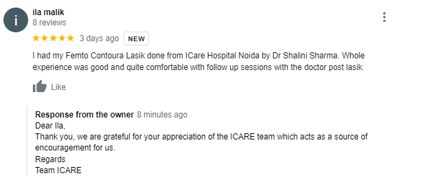 ICARE LASIK Google Review
